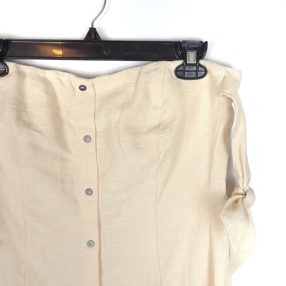 ASTR | cream off the shoulder button down dress